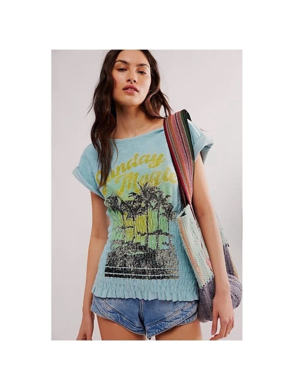 NWOT Free People Sadie Towel Terry Smocked Top XS $68